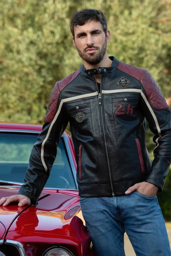 LE MANS Giacca uomo Lino Black in pelle di montone 