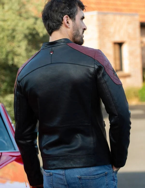 LE MANS Giacca uomo Lino Black in pelle di montone 