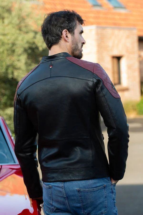 LE MANS Giacca uomo Lino Black in pelle di montone 