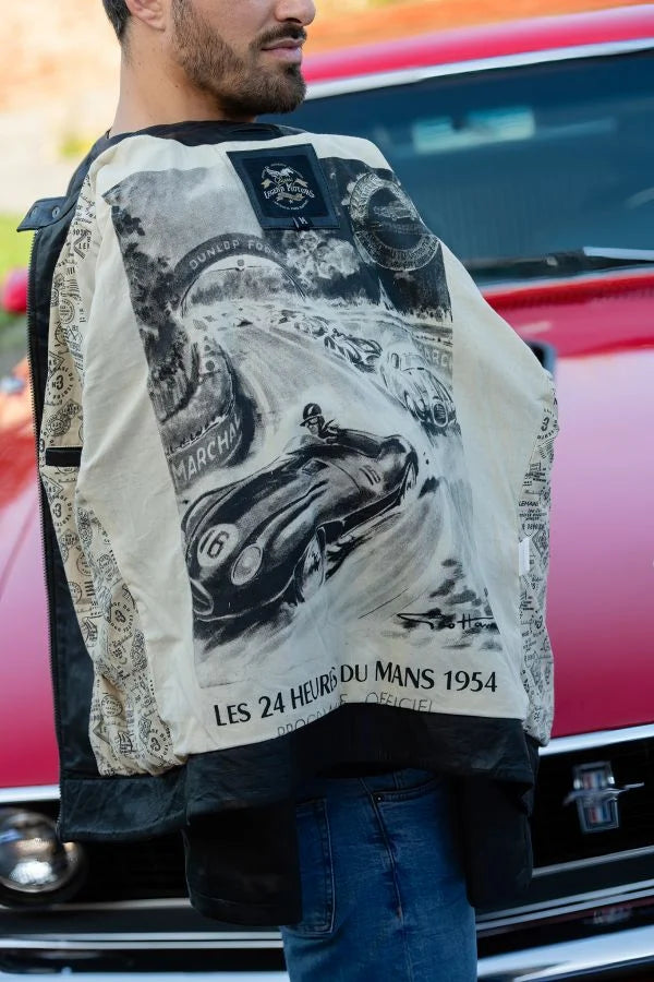LE MANS Giacca uomo Lino Black in pelle di montone 