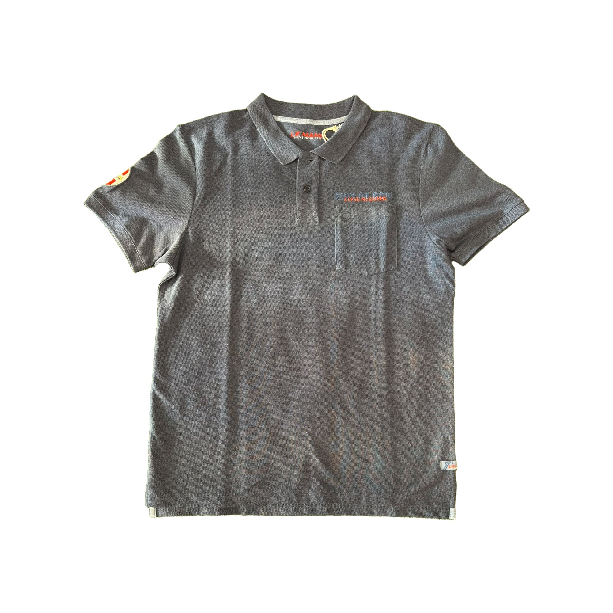 LEMANS Polo King of Cool Pochet blu con taschino 