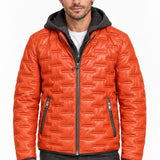 MILESTONE Giacca uomo Alonso arancione in pelle con cappuccio 