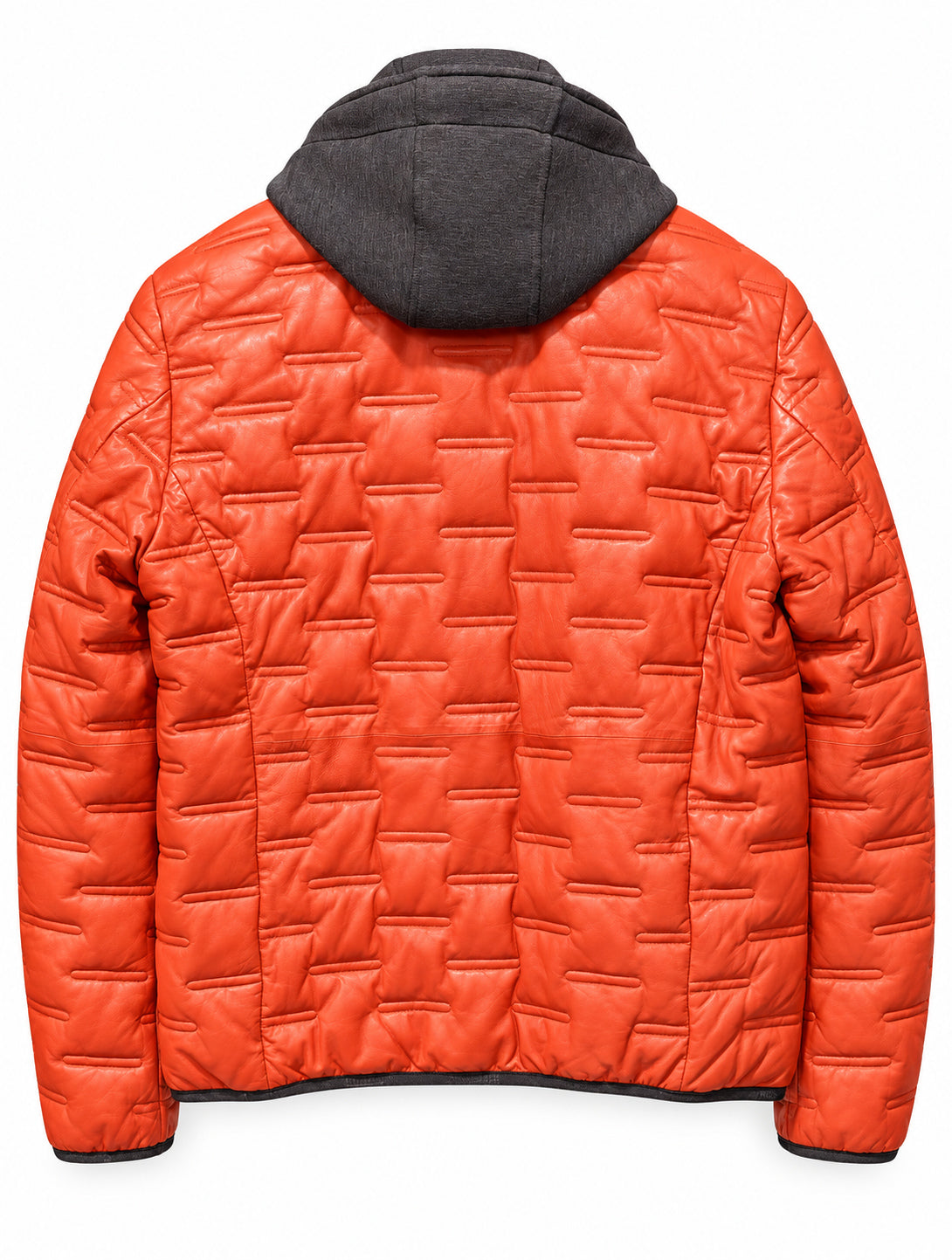 MILESTONE Giacca uomo Alonso arancione in pelle con cappuccio 