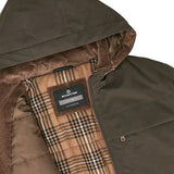 MILESTONE Giacca uomo Harry verde scuro in misto cotone cerato 