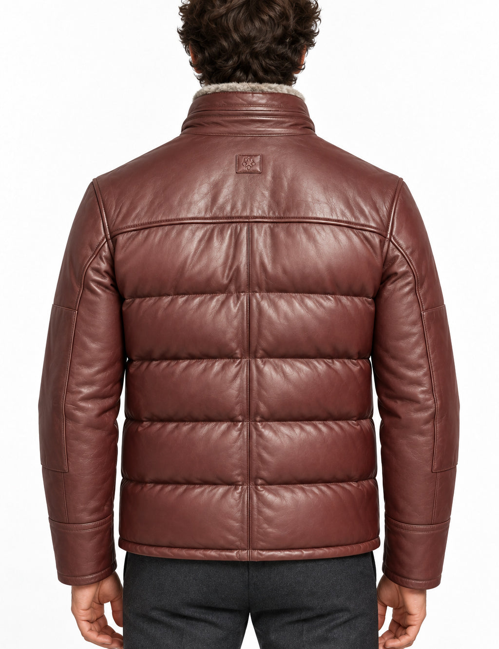 MILESTONE Giacca uomo Kilian bordeaux in pelle trapuntata 