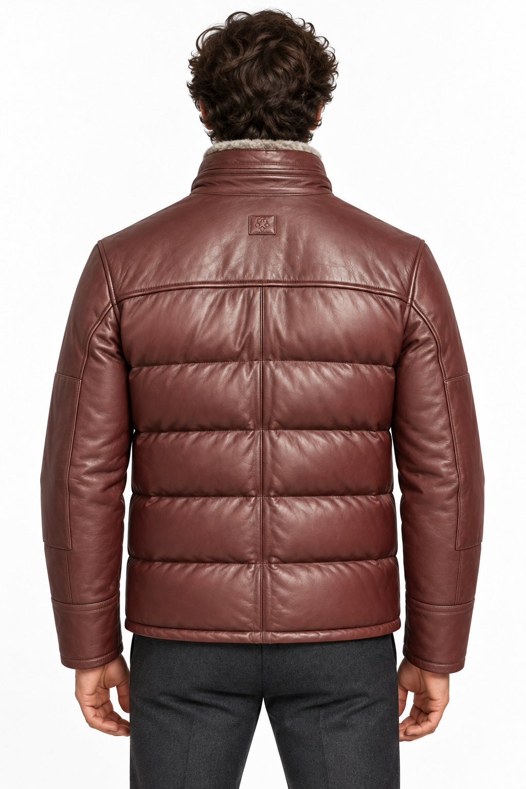 MILESTONE Giacca uomo Kilian bordeaux in pelle trapuntata 