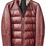 MILESTONE Giacca uomo Kilian bordeaux in pelle trapuntata 