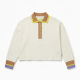 OOF WEAR Polo donna tennis manica lunga in cotone panna 