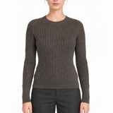 RAKKI Maglione donna Catherine girocollo in Cashwool cioccolato 