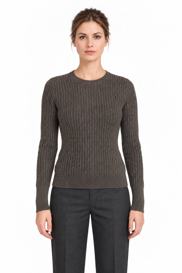 RAKKI Maglione donna Catherine girocollo in Cashwool cioccolato 