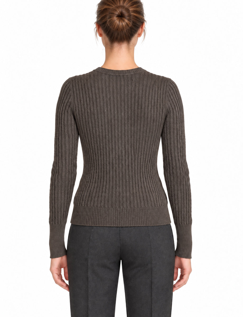 RAKKI Maglione donna Catherine girocollo in Cashwool cioccolato 