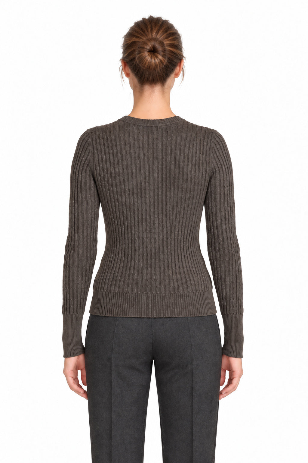 RAKKI Maglione donna Catherine girocollo in Cashwool cioccolato 