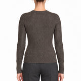 RAKKI Maglione donna Catherine girocollo in Cashwool cioccolato 