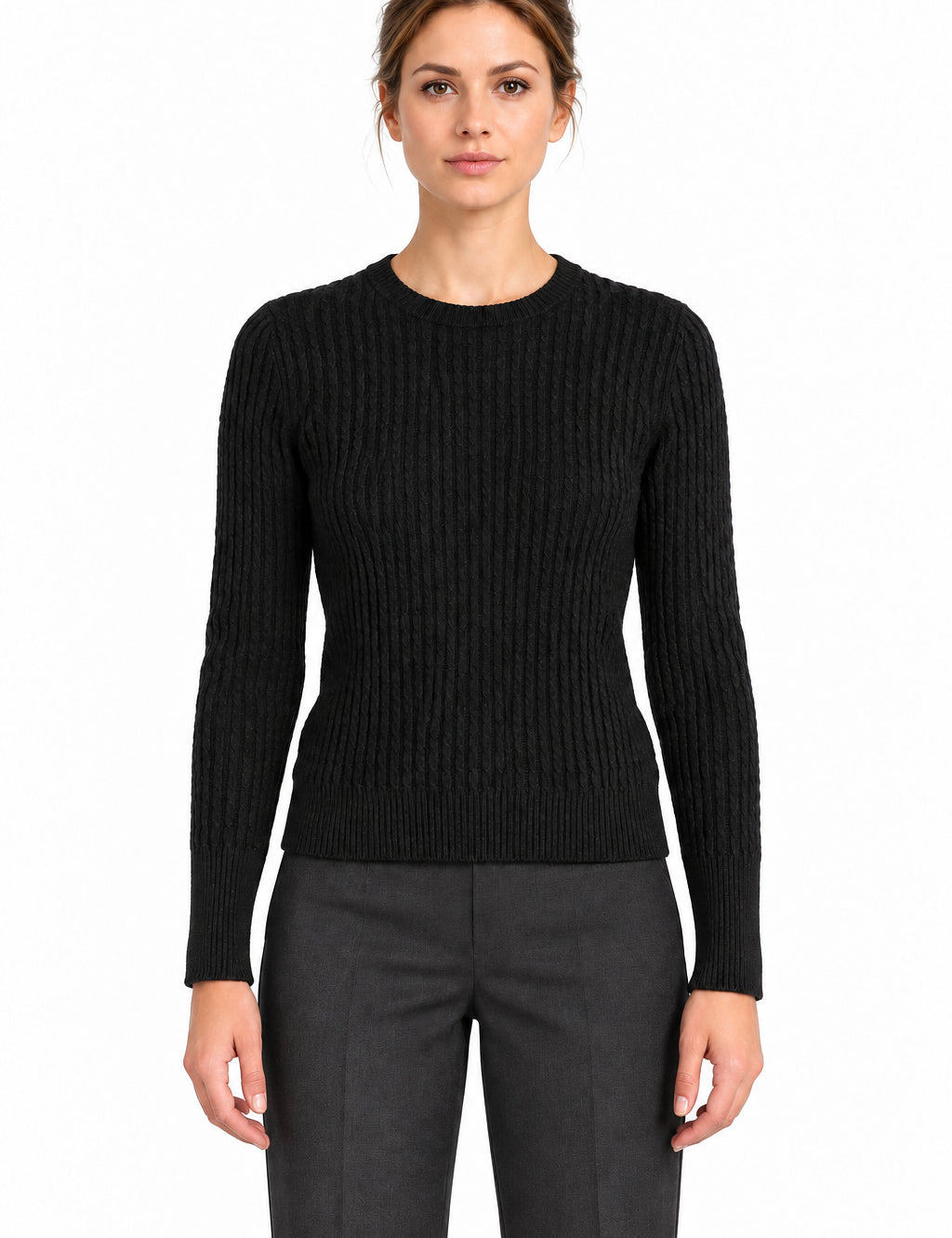 RAKKI Maglione donna Catherine girocollo in Cashwoo nero 
