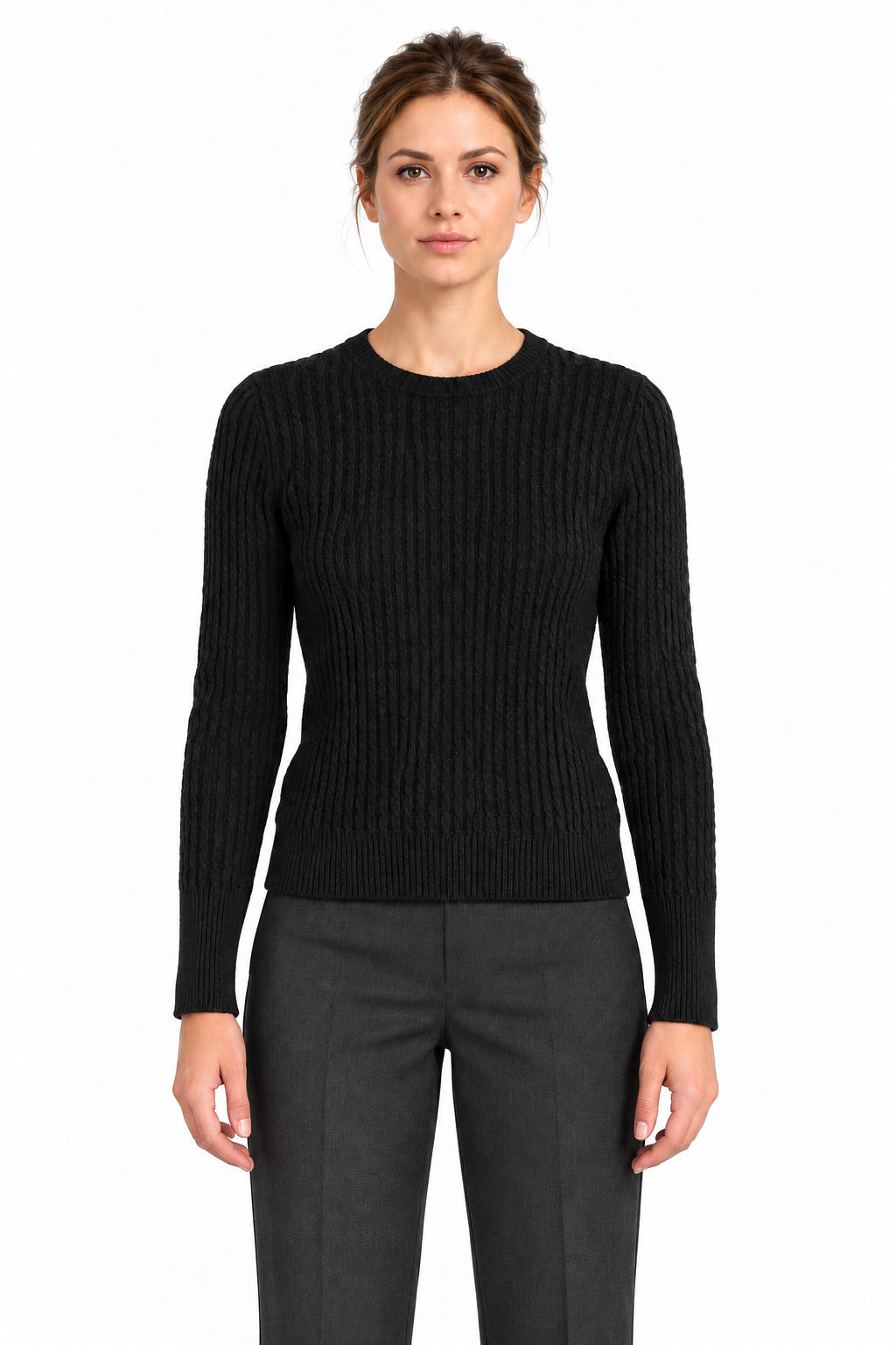 RAKKI Maglione donna Catherine girocollo in Cashwoo nero 