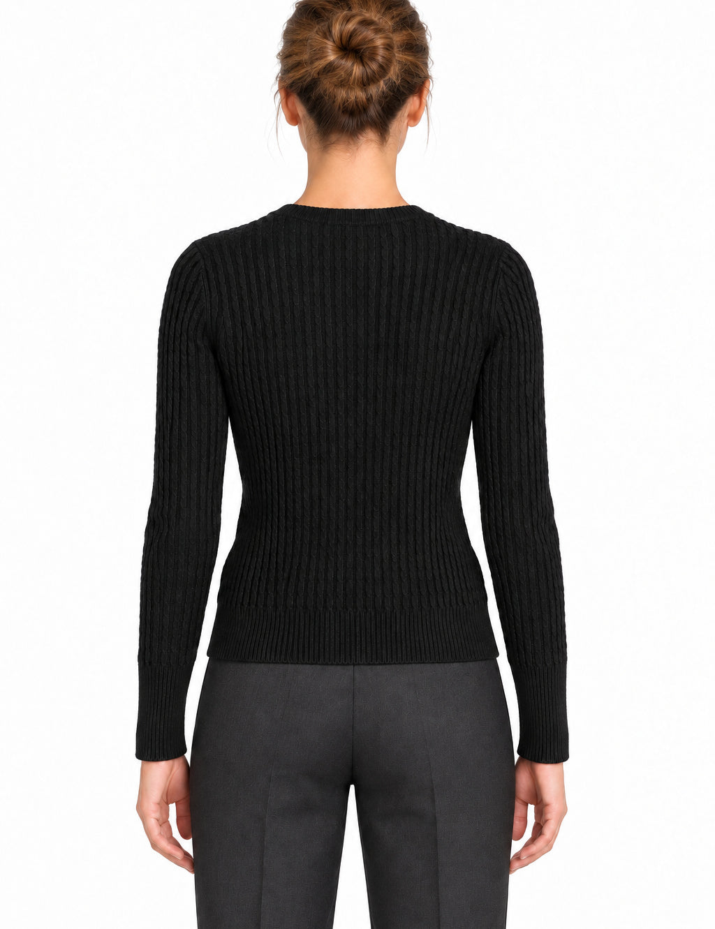 RAKKI Maglione donna Catherine girocollo in Cashwoo nero 