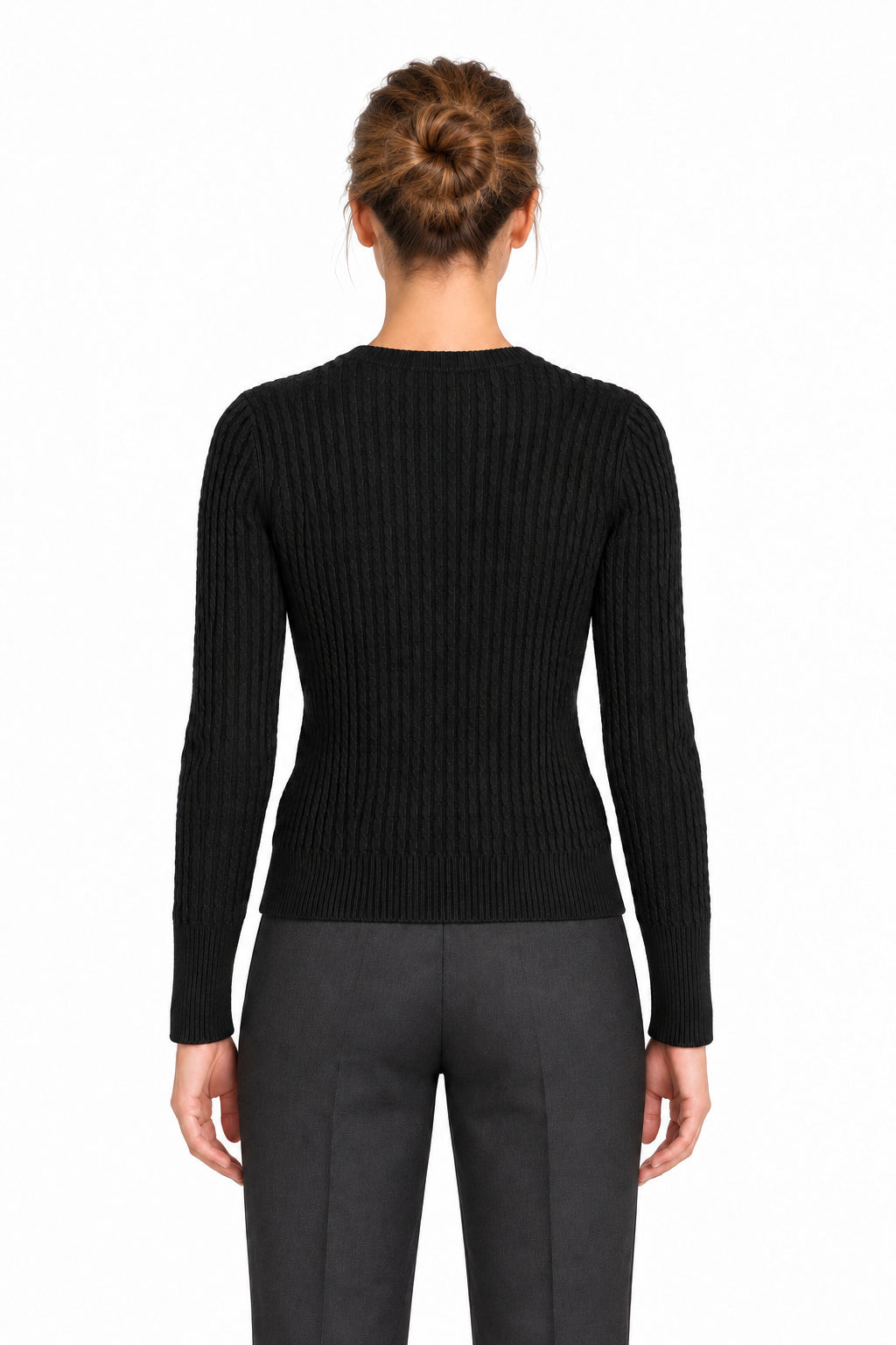 RAKKI Maglione donna Catherine girocollo in Cashwoo nero 