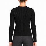 RAKKI Maglione donna Catherine girocollo in Cashwoo nero 