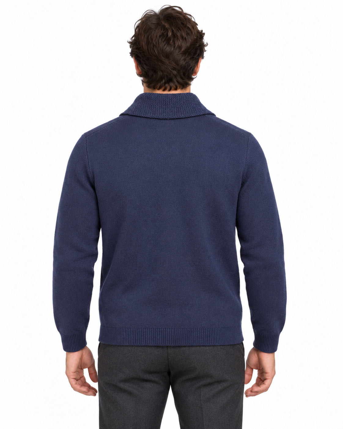 RAKKI Cardigan uomo blu notte Elegant Man in baby lambswool 