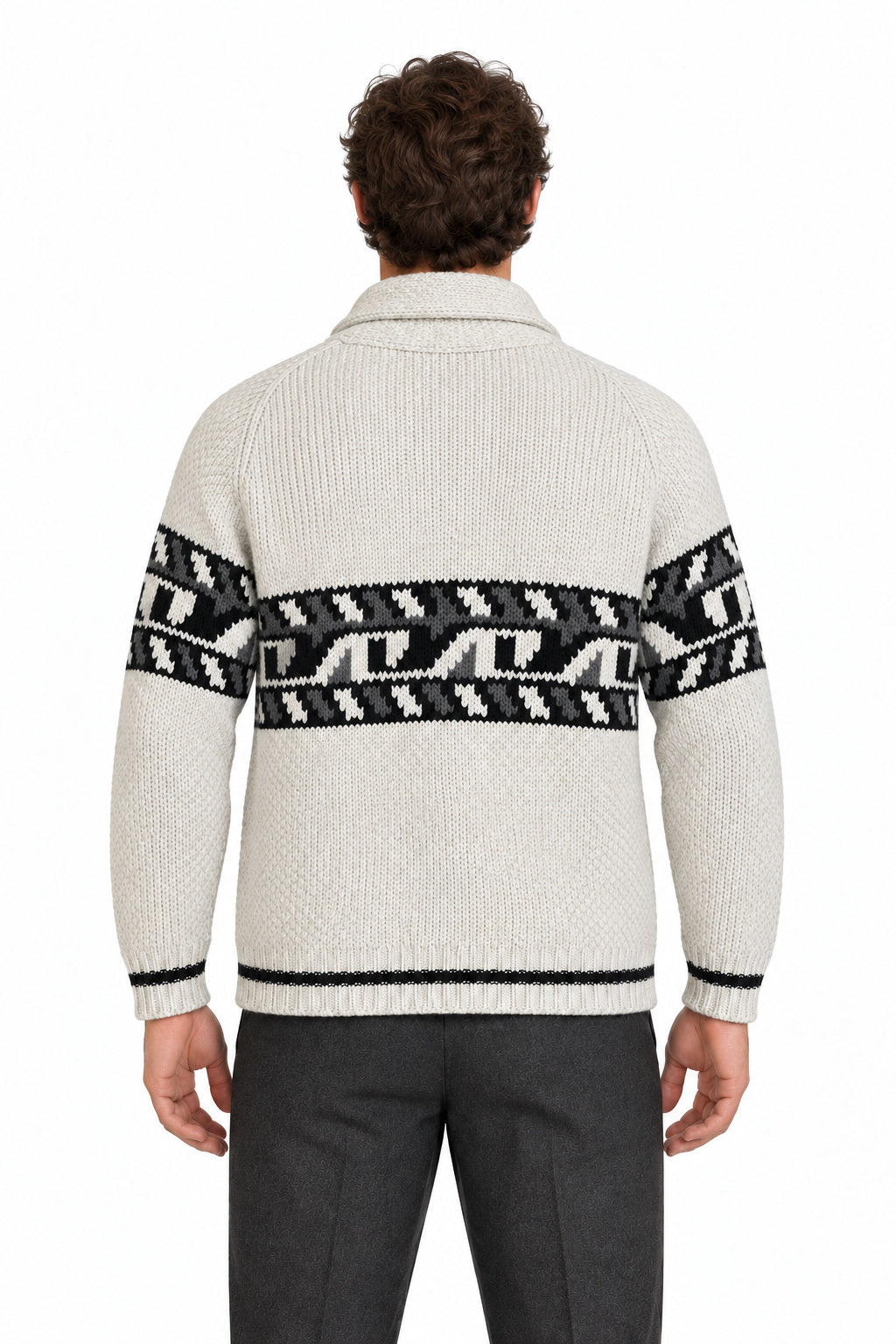 RAKKI Cardigan blazer Holman Ghiaccio in lambswool 