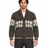 RAKKI Cardigan blazer Holman Ulivo con motivo geometrico 