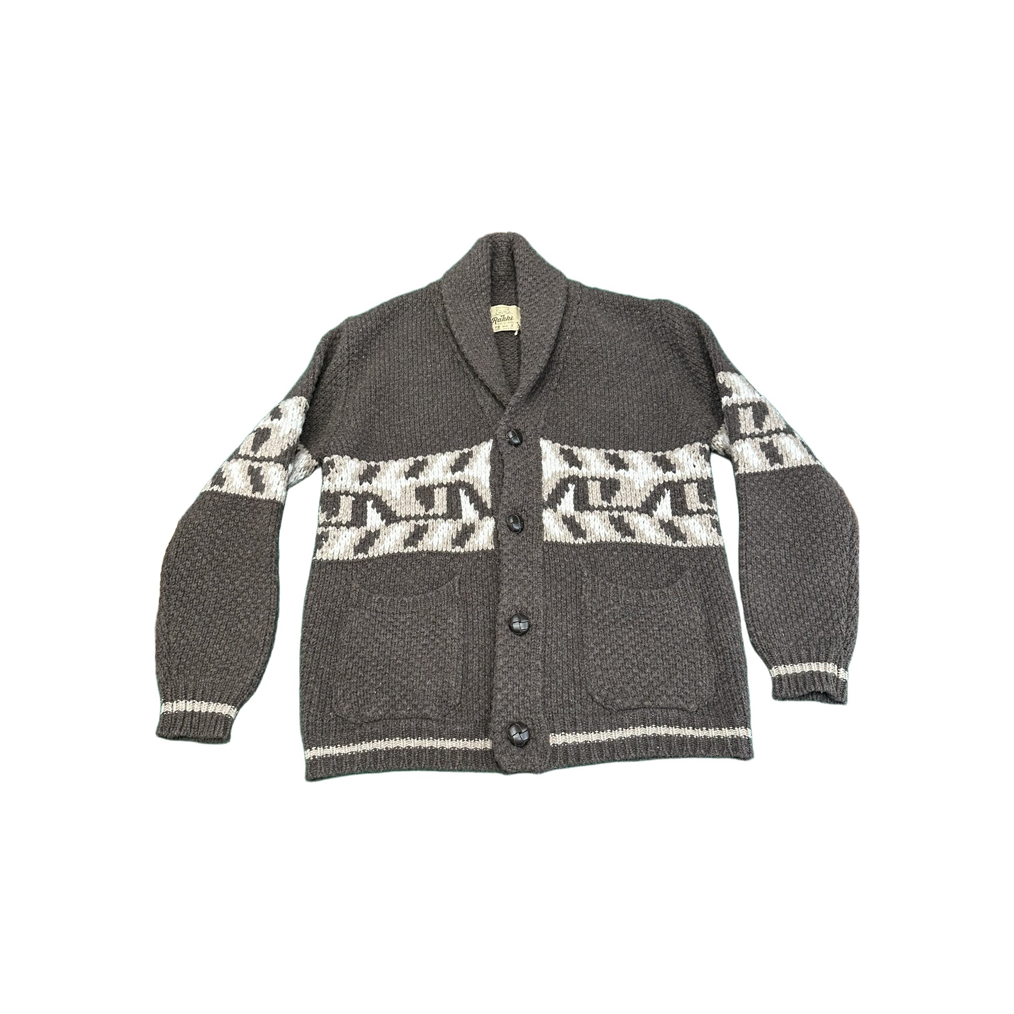 RAKKI Cardigan blazer Holman Ulivo con motivo geometrico 