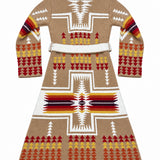 RAKKI Cappotto Navajo cammello in baby lambswool con cintura, 100% Made in Italy 