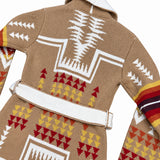 RAKKI Cappotto Navajo cammello in baby lambswool con cintura, 100% Made in Italy 