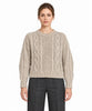 Maglione Souffle girocollo cammello in mohair