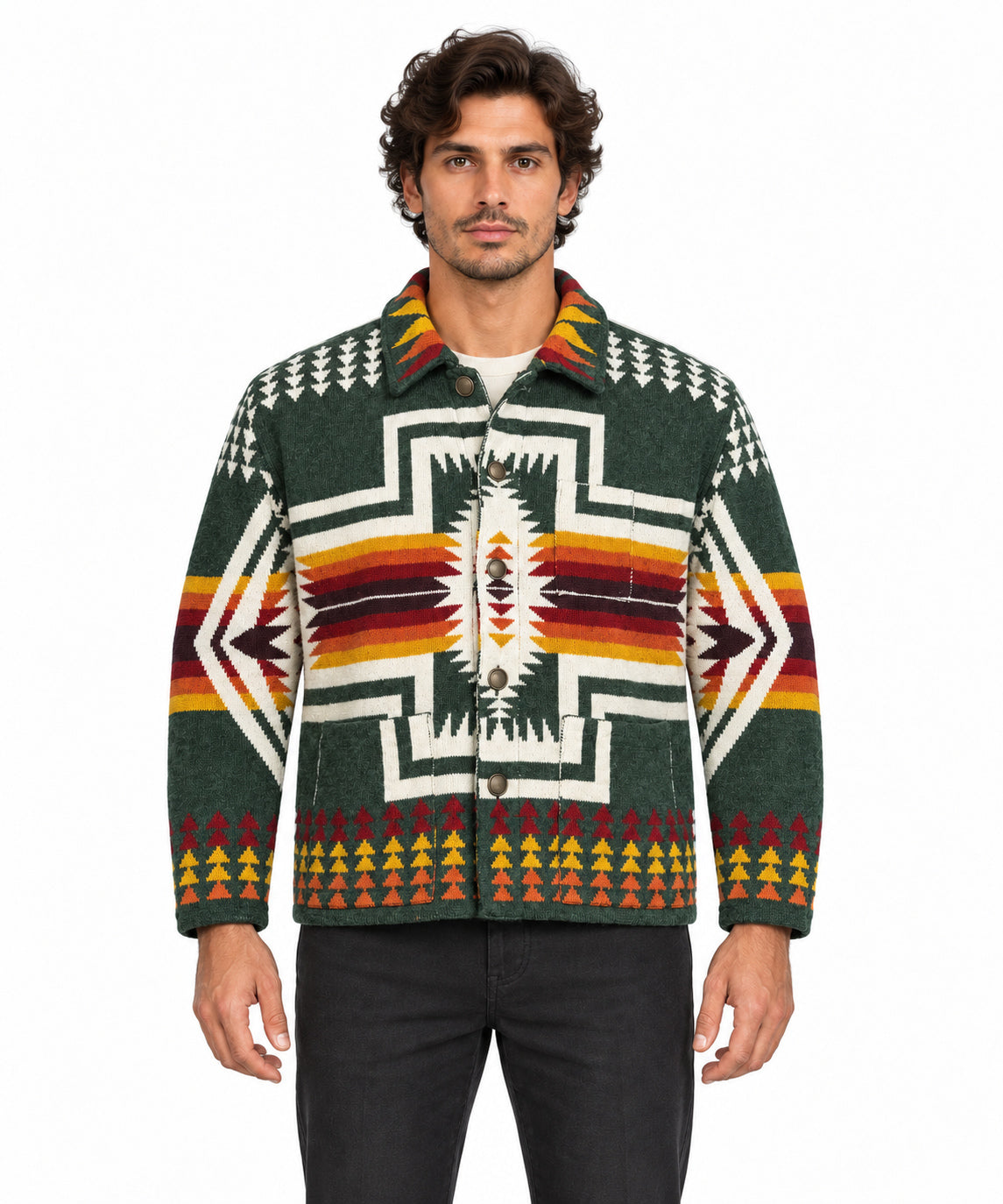 RAKKI Cardigan Pueblo verde mélange in baby lambswool 