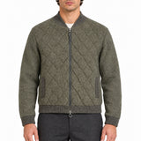 RAKKI Giacca in maglia Quilted JKT oliva mélange con zip 