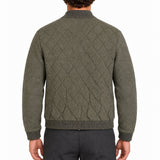RAKKI Giacca in maglia Quilted JKT oliva mélange con zip 