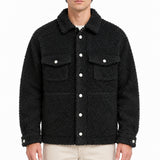 RAKKI Giacca Texas Bear nera in alpaca e cashmere, 100% Made in Italy 