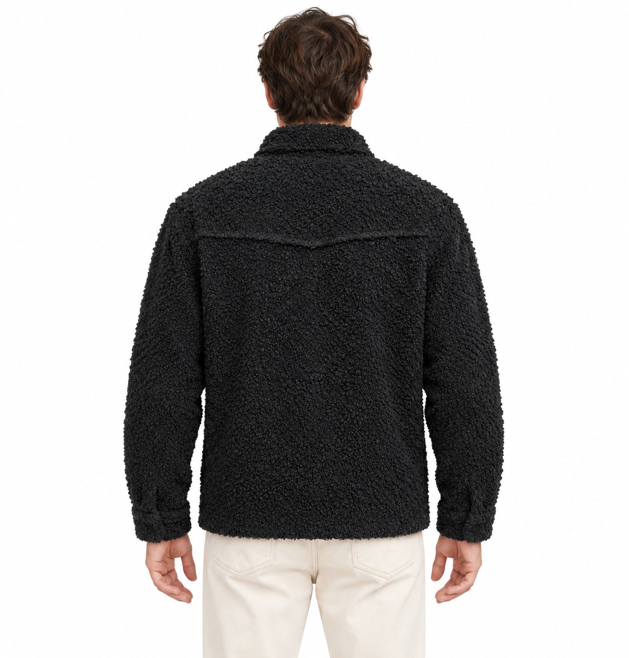 RAKKI Giacca Texas Bear nera in alpaca e cashmere, 100% Made in Italy 