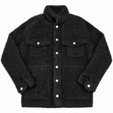 RAKKI Giacca Texas Bear nera in alpaca e cashmere, 100% Made in Italy 