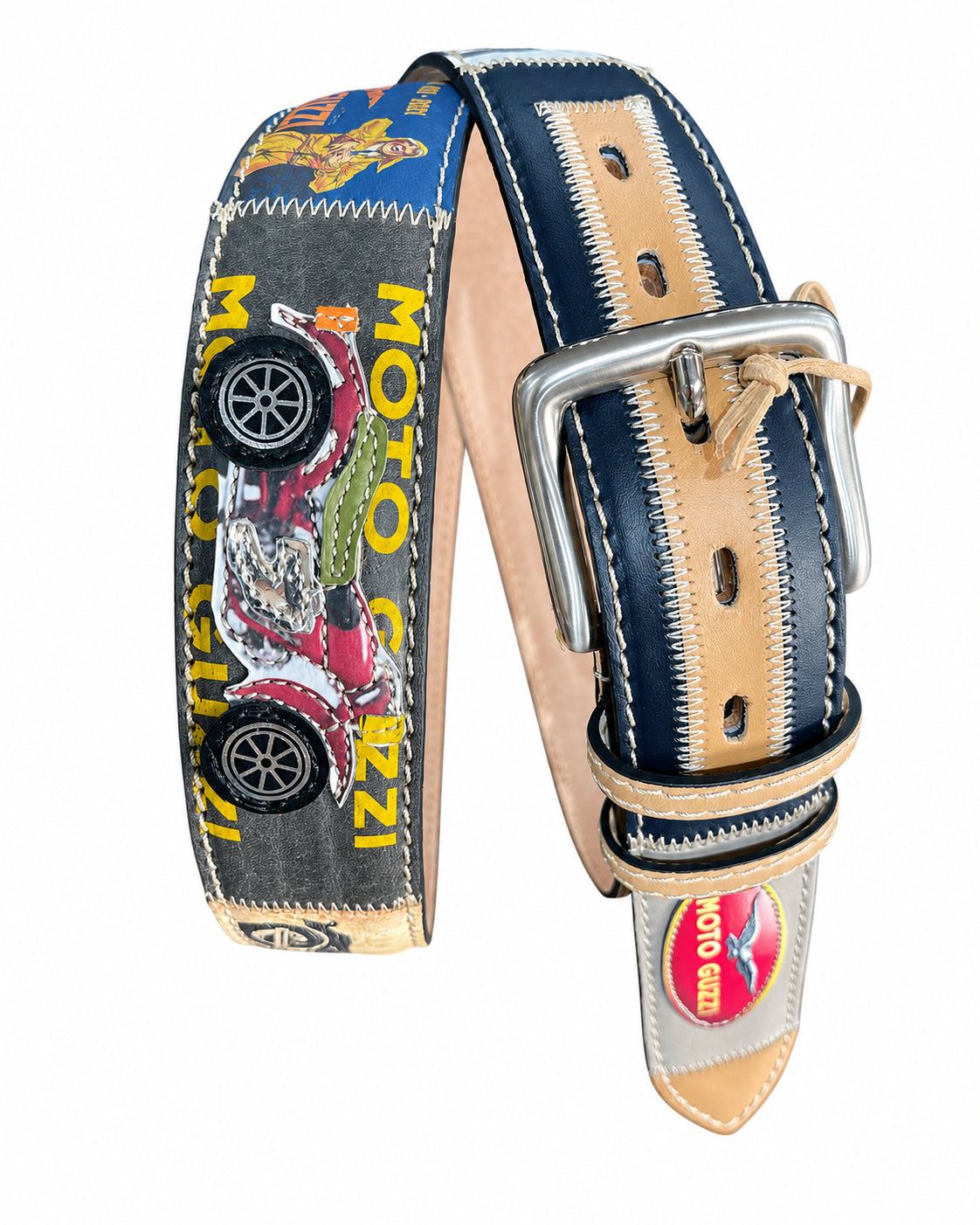 RED BELTS Cintura artigianale in pelle Moto Guzzi 
