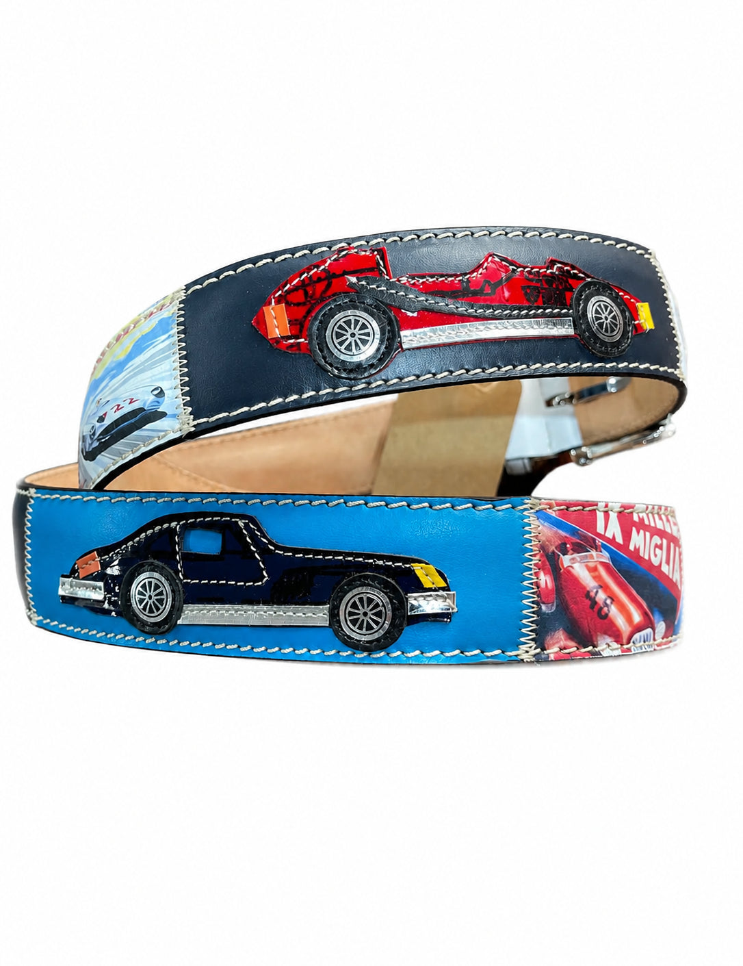 RED BELTS Cintura artigianale in pelle Porsche 1000 Miglia 