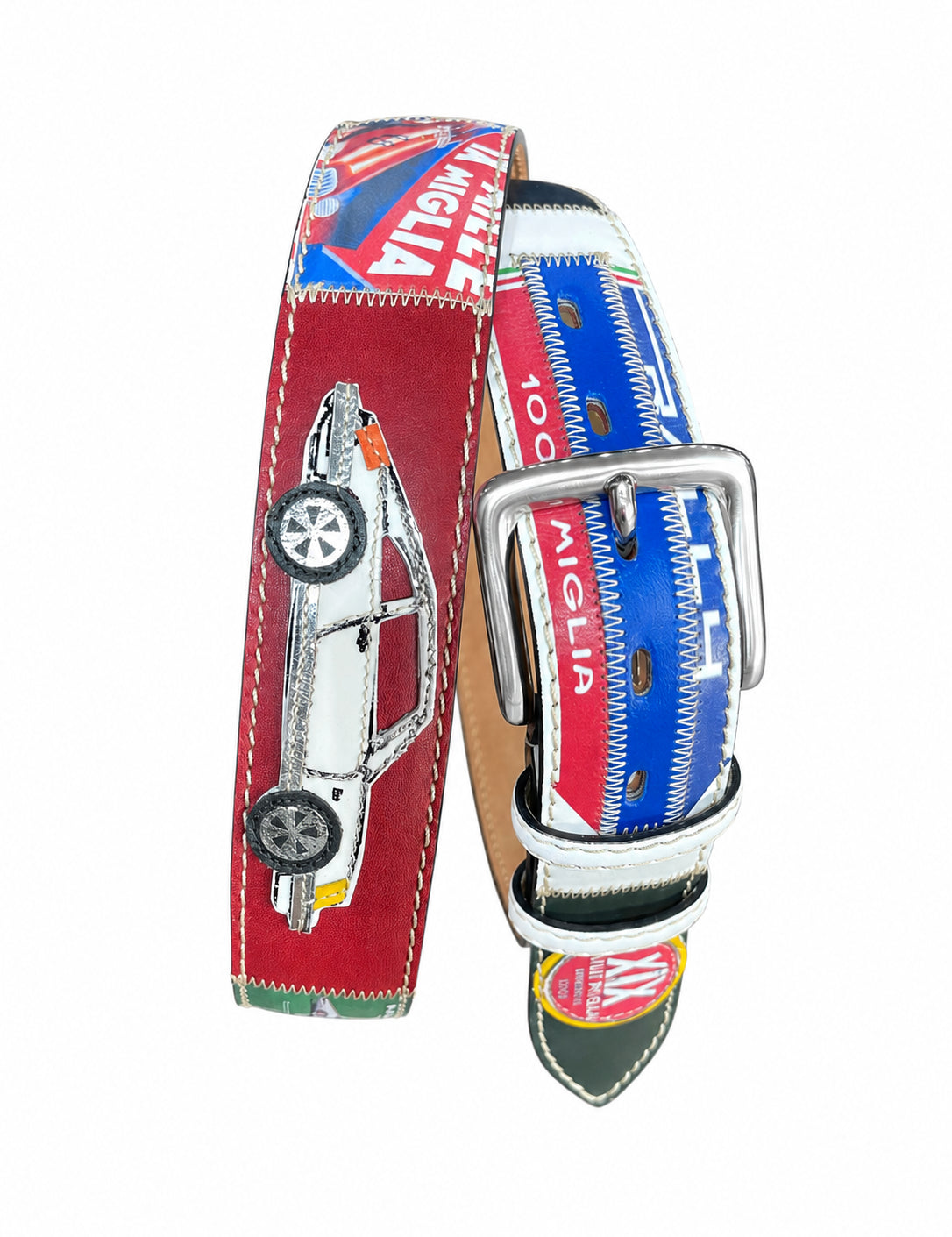 RED BELTS Cintura artigianale in pelle Porsche 1000 Miglia 
