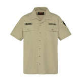 SCHOTT Camicia uomo Bacton kaki in cotone a maniche corte 