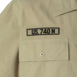 SCHOTT Camicia uomo Bacton kaki in cotone a maniche corte 