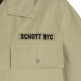 SCHOTT Camicia uomo Bacton kaki in cotone a maniche corte 
