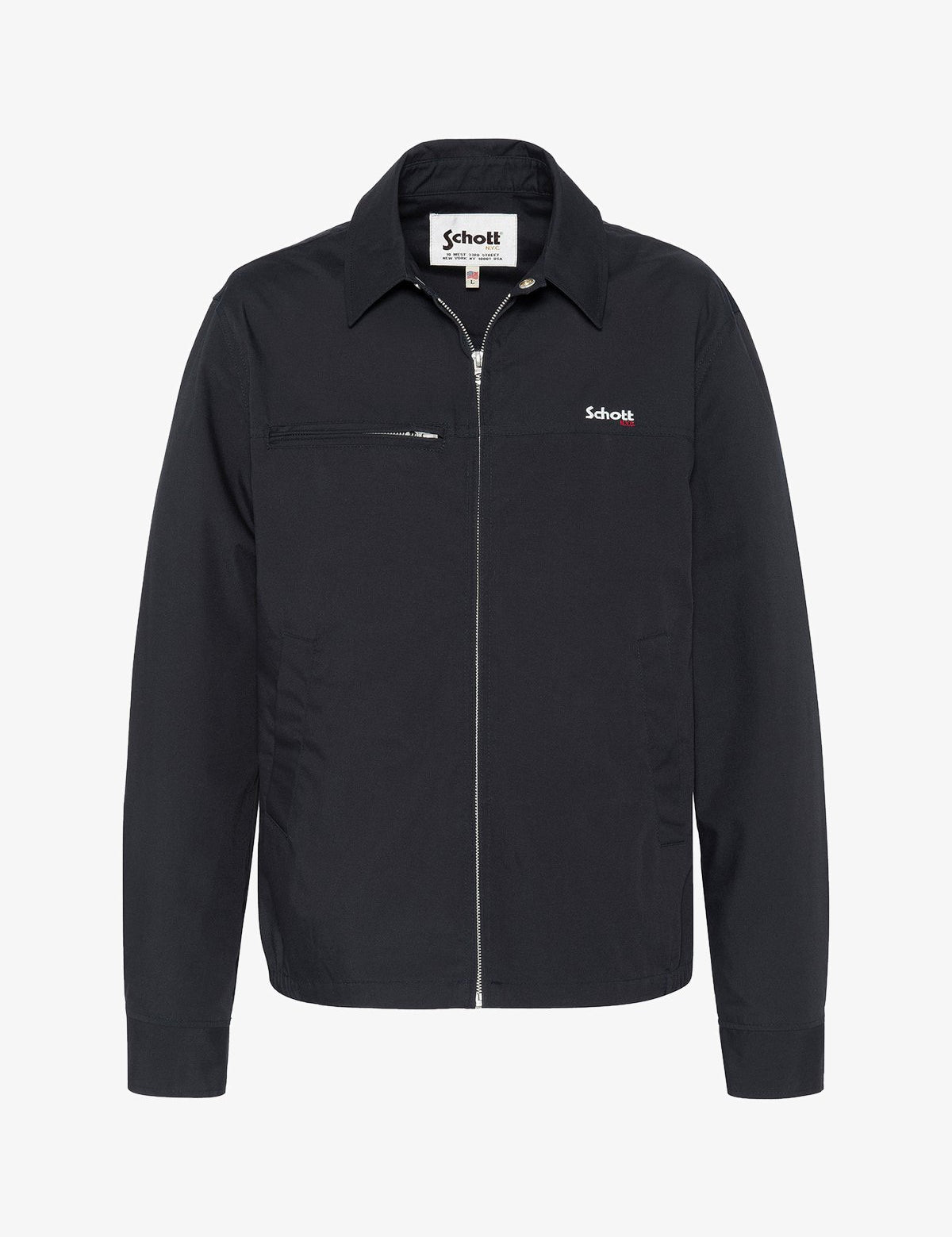 SCHOTT Giacca Cadam blu con zip e colletto 