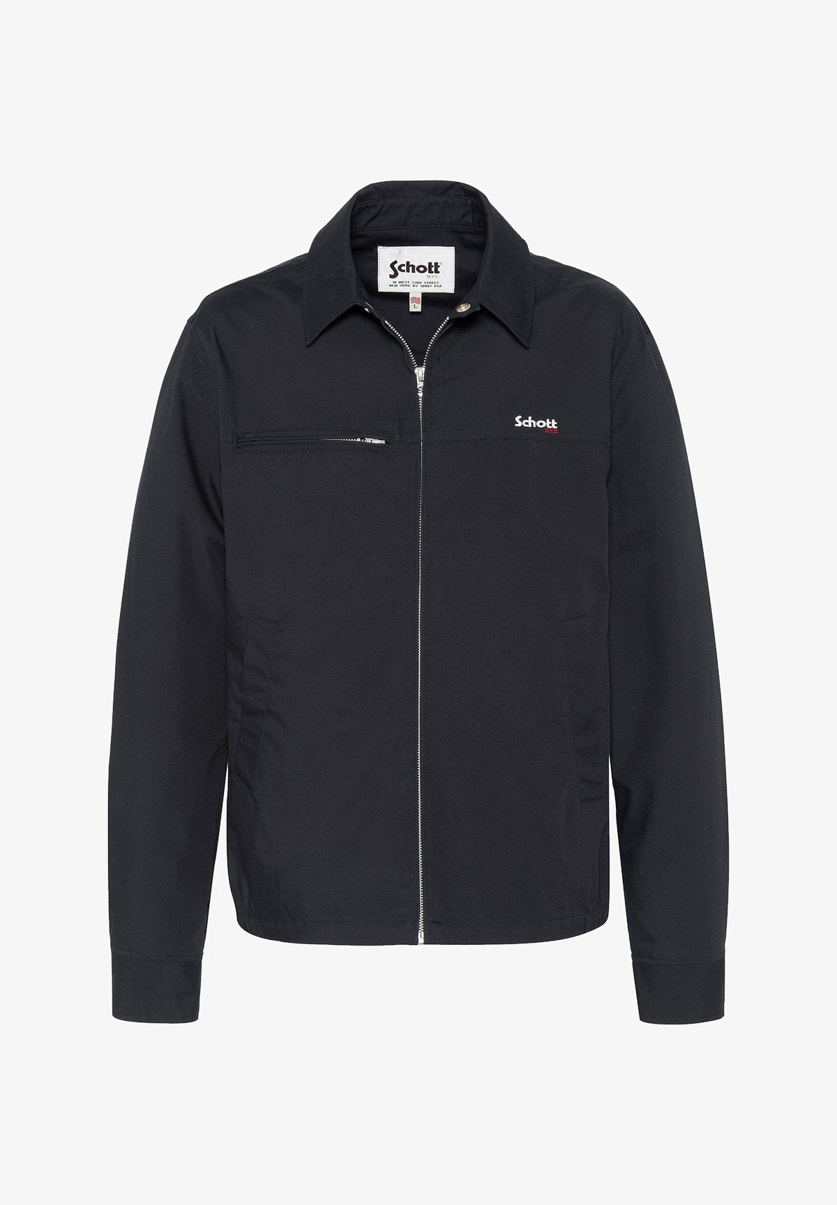 SCHOTT Giacca Cadam blu con zip e colletto 