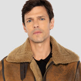 SCHOTT Giacca uomo LC1259 B-3 in montone color senape 