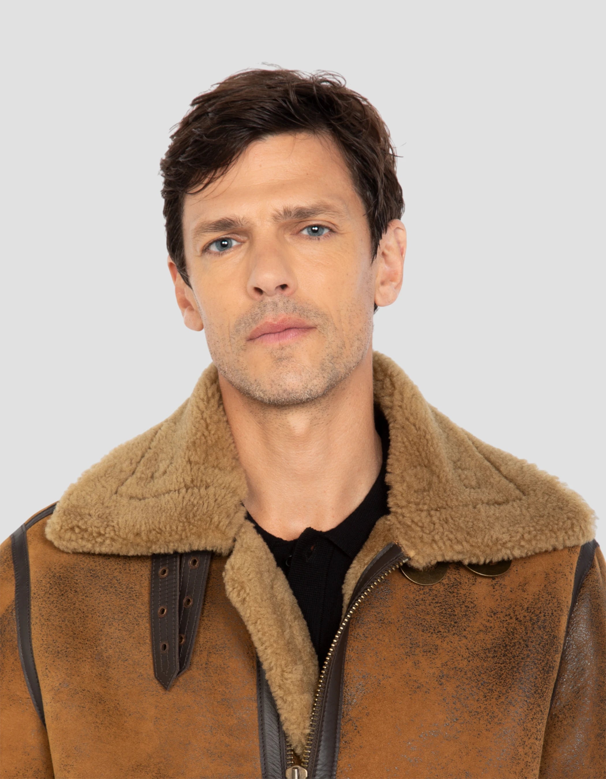 SCHOTT Giacca uomo LC1259 B-3 in montone color senape 