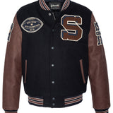 SCHOTT Giacca varsity LC Teddy BD2 navy con maniche a contrasto 
