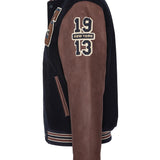 SCHOTT Giacca varsity LC Teddy BD2 navy con maniche a contrasto 