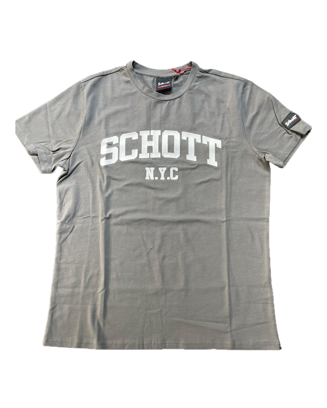 SCHOTT T-Shirt NYC Red Terry antracite in cotone 