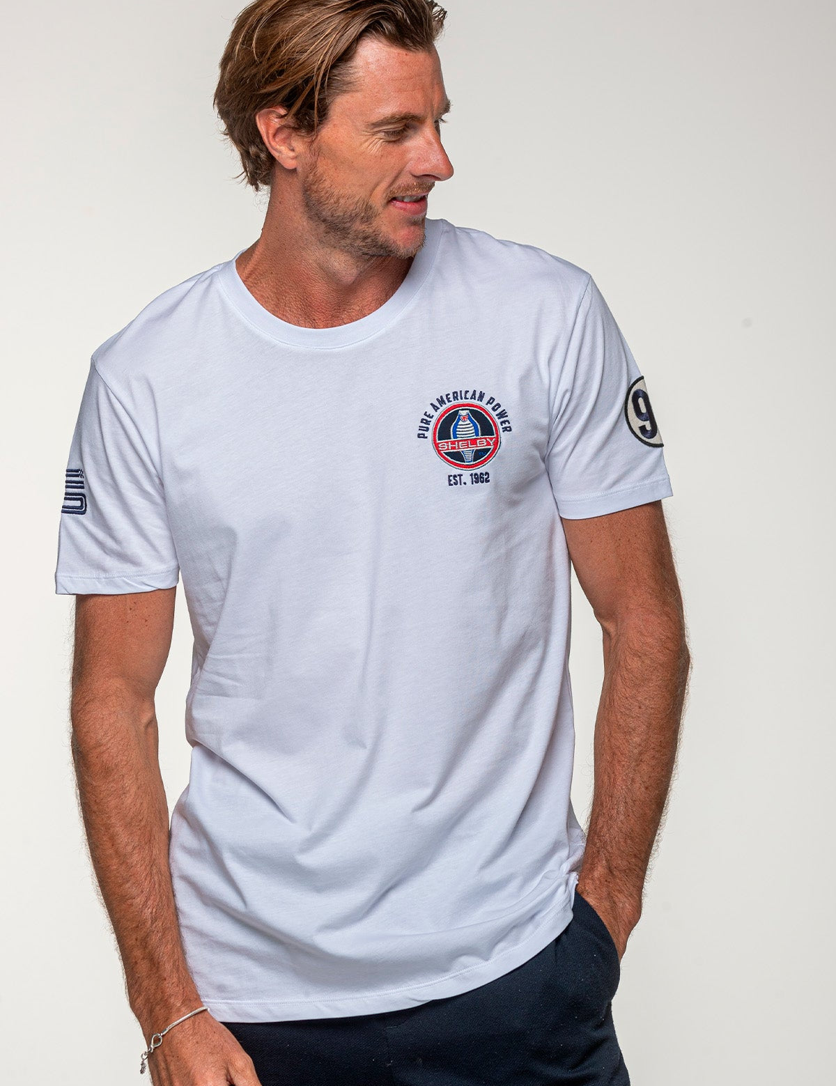 SHELBY T-shirt uomo 427 in cotone bianco a maniche corte 
