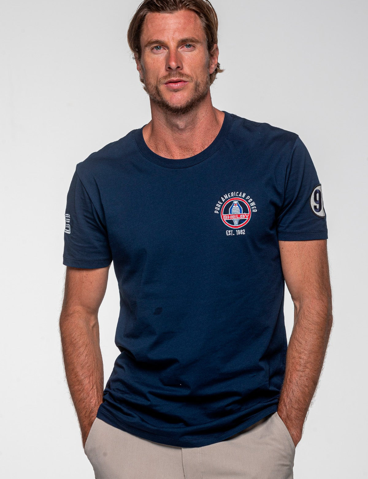 SHELBY T-shirt uomo 427 in cotone blu navy a maniche corte 